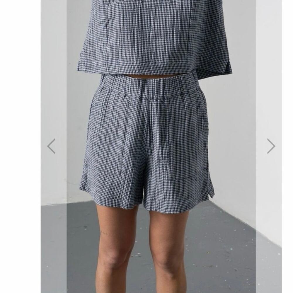 BIBICO PETRA SHORTS blue white Sz small 100% cotton